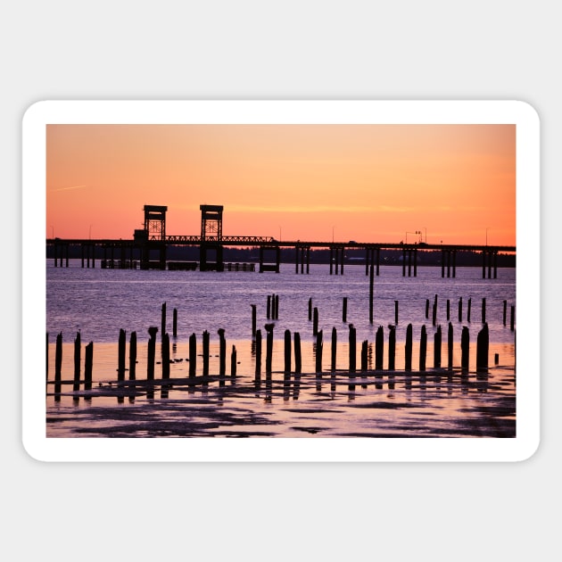 Youngs Bay Sunset Sticker by DeniseBruchmanPhotography